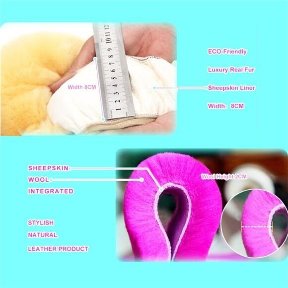 Fluffy Wool Sheepskin Fuzzy Black Car Steering Wheel Cover for Universal Auto - Picture 5 of 7